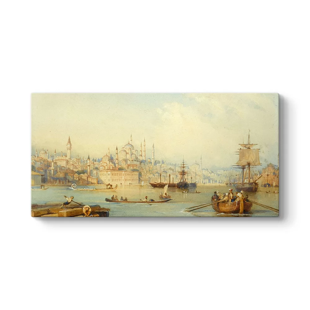 Thomas Allom - Haliç'e Giriş Kanvas Tablo - Model 5